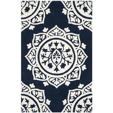 Safavieh 5 x 5 ft. Bella Hand Tufted Round Area Rug, Navy and Ivory BEL136B-5R